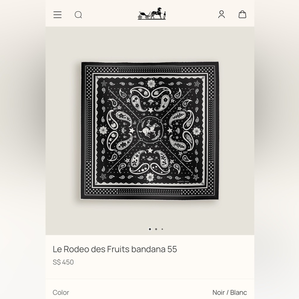 Hermès Rodeo Bandana scarf with Orange Gift Box with Ribbon